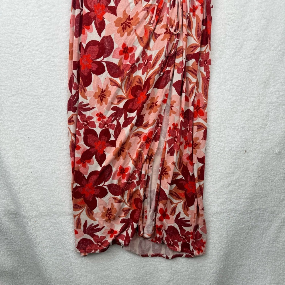 Free People Mimi Tropical Floral Dress High Slit Open Back Maxi Large - Picture 15 of 16